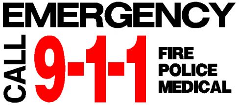 An image that reads "Emergency call 9-1-1, Fire Police Medical"